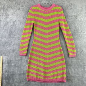 Victor Glemaud X Target Small Pink‎ Green Striped Long Sleeve Sweater Dress